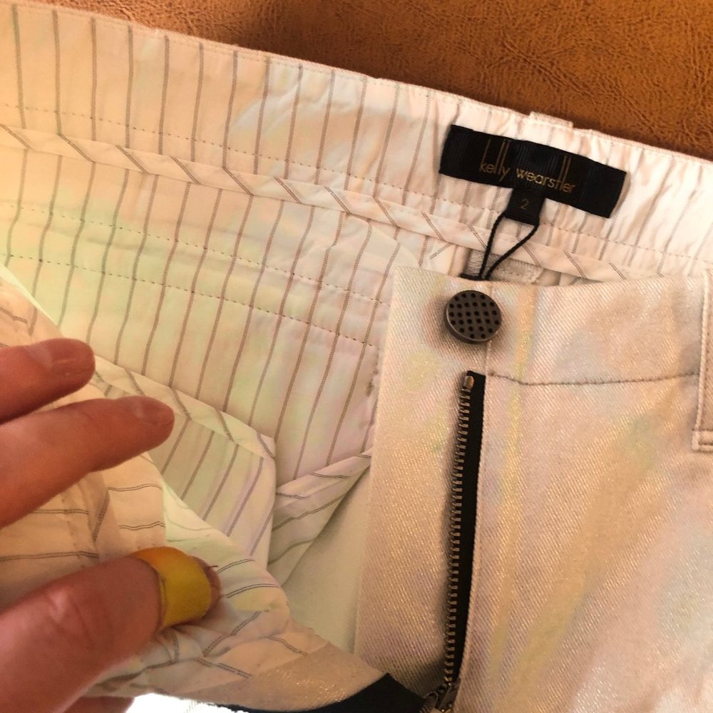 Kelly Wearstler Metallic White Pants - NEVER WORN.- Tag part semi attached - Picture 3 of 10